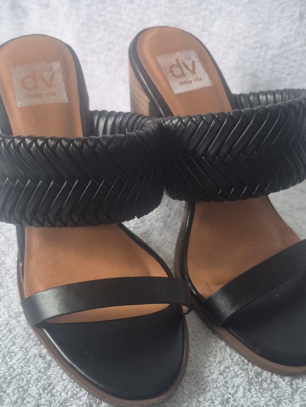 Dolce Vita Black Braided Strap Slide Mules